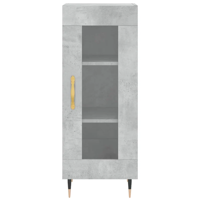 Buffet bahut commode armoire meuble de rangement organisateur cuisine salle de séjour salon haut 34,5 x 34 x 180 cm bois d'ingénierie gris 02_0034328