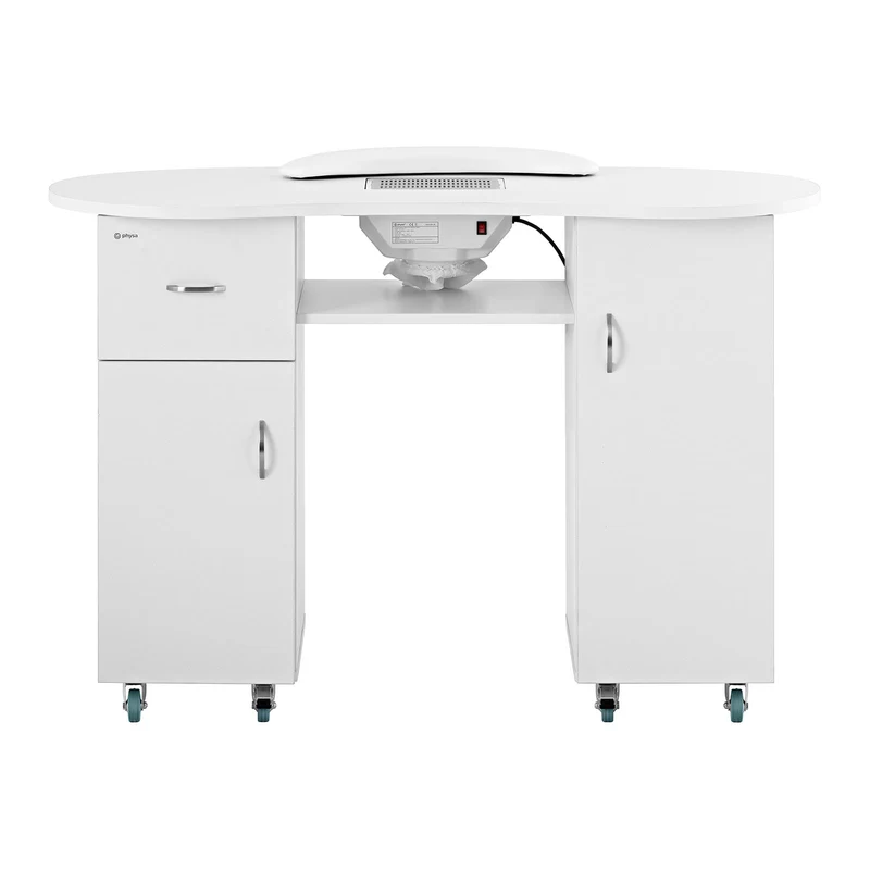 Table de manucure 120 x 50,3 x 80,3 cm avec aspiration et repose-main blanc 14_0007708
