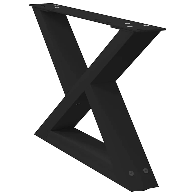 Lot de 2 pieds de table basse réglables design moderne 60 x 30 cm en acier noir 02_0056974