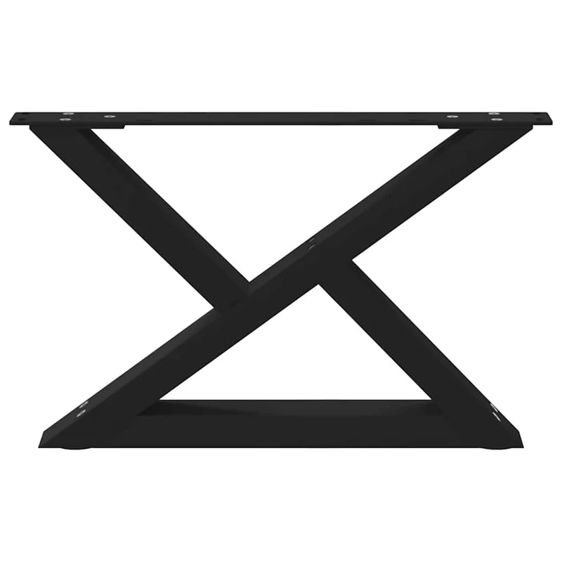 Lot de 2 pieds de table basse réglables design moderne 60 x 30 cm en acier noir 02_0056974