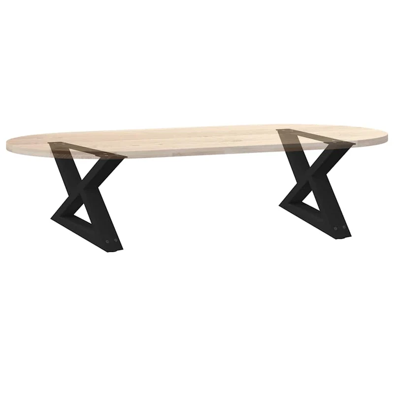 Lot de 2 pieds de table basse réglables design moderne 60 x 30 cm en acier noir 02_0056974