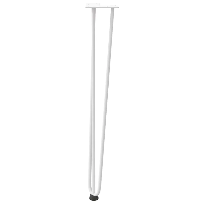 Lot de 4 pieds en épingle à cheveux pour console bureau 72 x 12 x 12 cm avec patins réglables design moderne en acier blanc 02_0056744