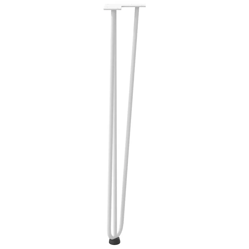 Lot de 4 pieds en épingle à cheveux pour console bureau 72 x 12 x 12 cm avec patins réglables design moderne en acier blanc 02_0056744
