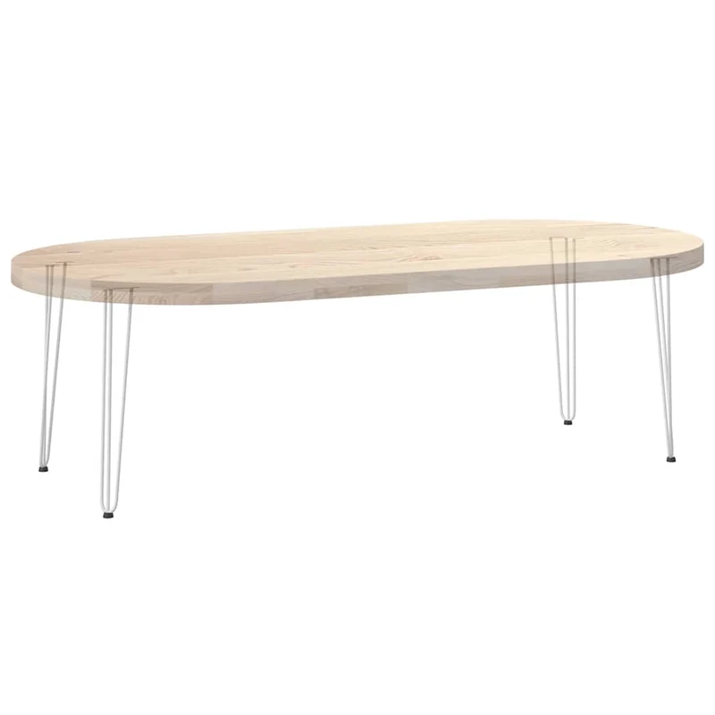 Lot de 4 pieds en épingle à cheveux pour console bureau 72 x 12 x 12 cm avec patins réglables design moderne en acier blanc 02_0056744