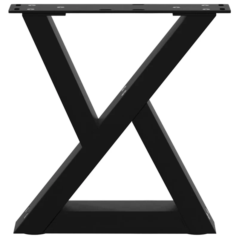 Lot de 2 pieds de table basse design moderne 40 x 30 cm avec patins de nivellement en acier noir 02_0056966