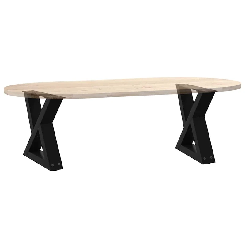 Lot de 2 pieds de table basse design moderne 40 x 30 cm avec patins de nivellement en acier noir 02_0056966