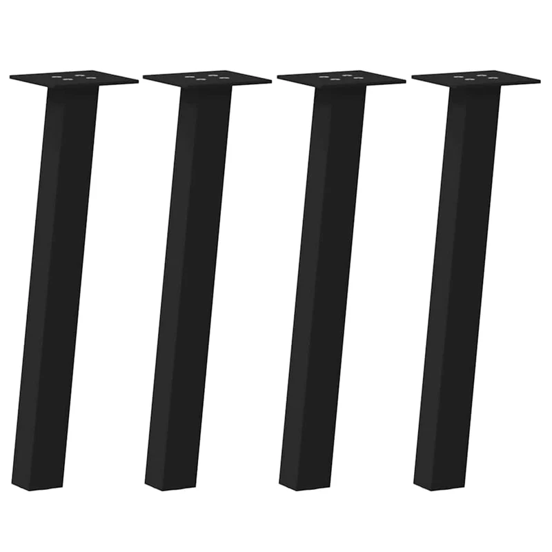 Lot de 4 pieds de table basse 42 cm style moderne design épuré avec patins en acier noir 02_0056785