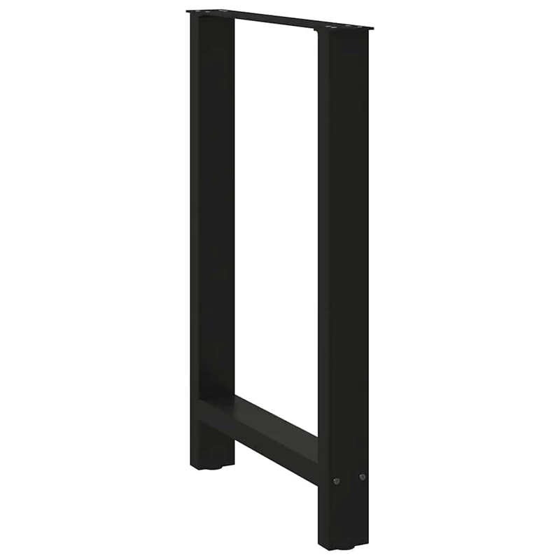 Lot de 2 pieds de table de bar carrés réglables 60 x 90 cm design moderne salon en acier noir 02_0057572