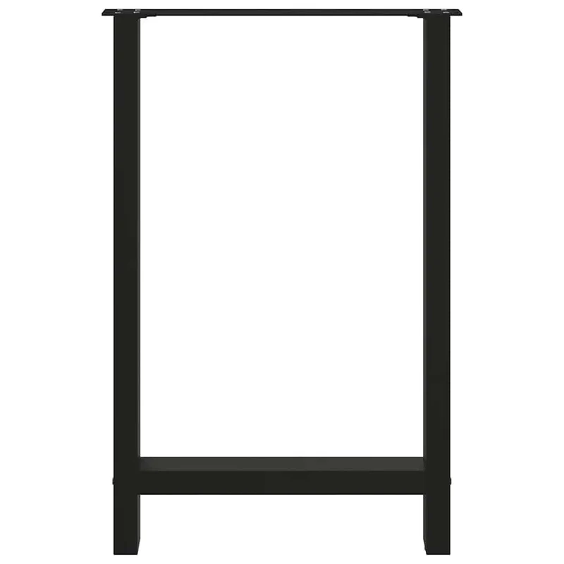 Lot de 2 pieds de table de bar carrés réglables 60 x 90 cm design moderne salon en acier noir 02_0057572