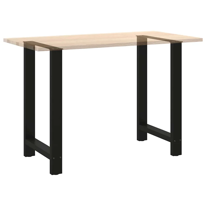 Lot de 2 pieds de table de bar carrés réglables 60 x 90 cm design moderne salon en acier noir 02_0057572
