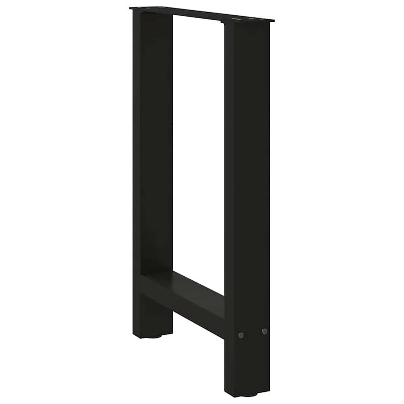 Lot de 2 pieds de table à manger carrés modernes ajustables 50 x 72-73 cm en acier noir 02_0057540