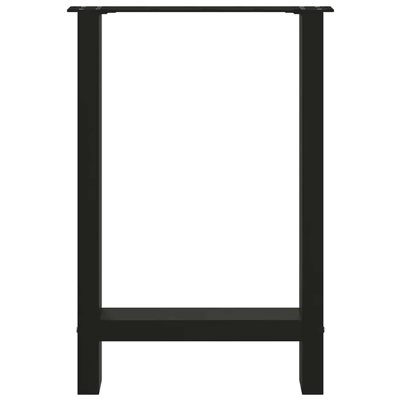Lot de 2 pieds de table à manger carrés modernes ajustables 50 x 72-73 cm en acier noir 02_0057540