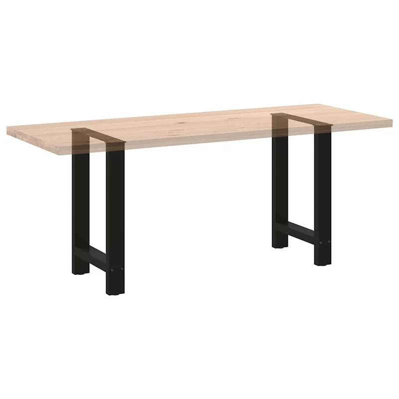 Lot de 2 pieds de table à manger carrés modernes ajustables 50 x 72-73 cm en acier noir 02_0057540