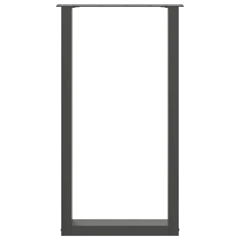 Lot de 2 pieds de table de bar en U avec niveleurs réglables 40 x 90 cm design moderne en acier anthracite 02_0057458