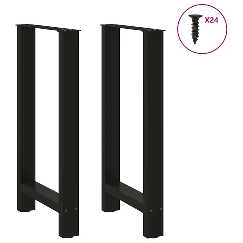 Lot de 2 pieds de table de bar modernes ajustables 50 x 91 cm en acier noir 02_0057568