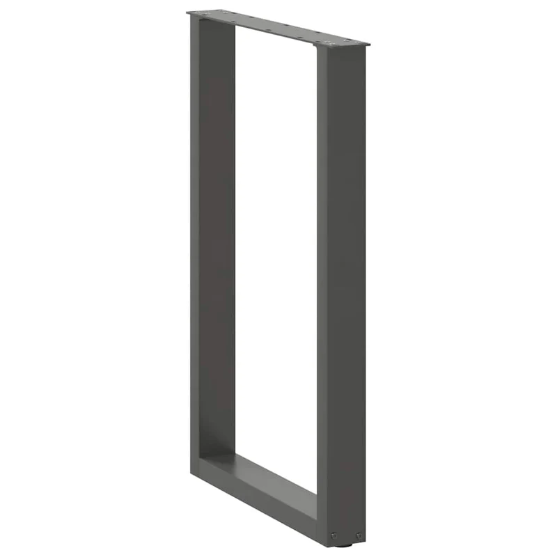 Lot de 2 pieds de table de bar en U 60 x 90 cm forme robuste avec niveleurs réglables design moderne en acier anthracite 02_0057466