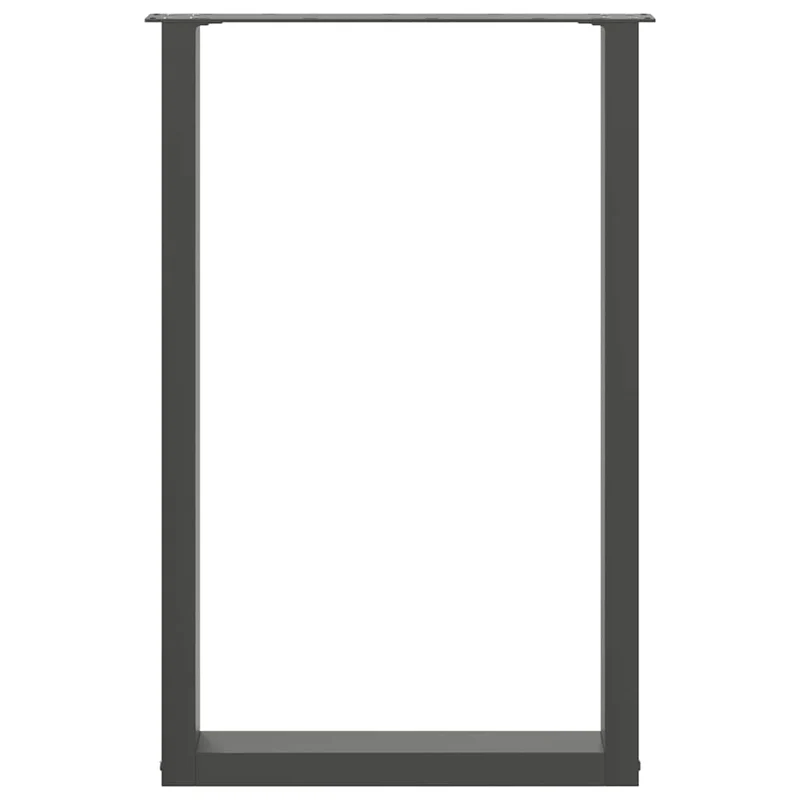 Lot de 2 pieds de table de bar en U 60 x 90 cm forme robuste avec niveleurs réglables design moderne en acier anthracite 02_0057466