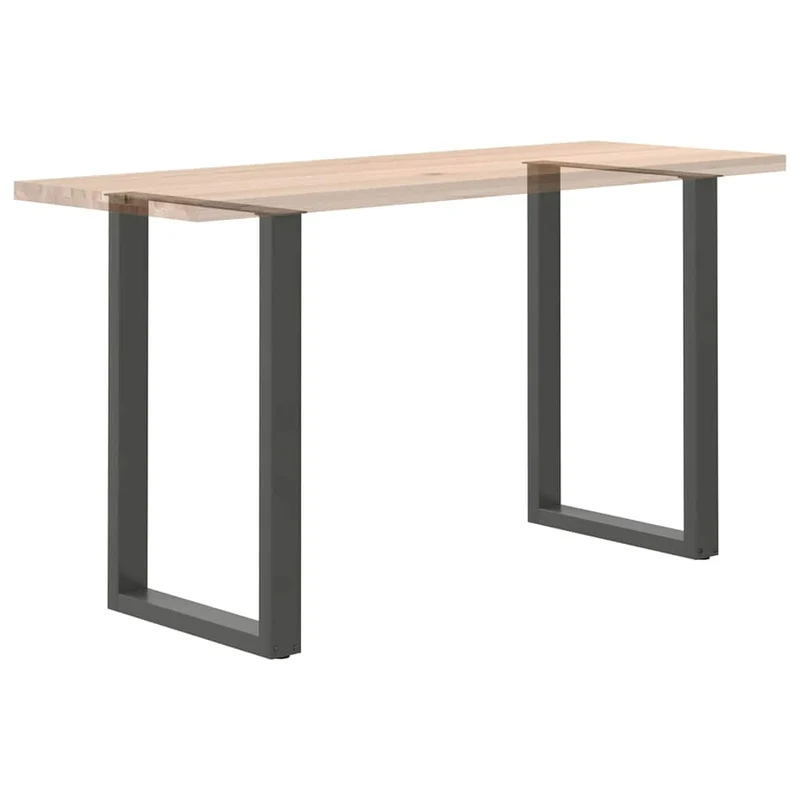 Lot de 2 pieds de table de bar en U 60 x 90 cm forme robuste avec niveleurs réglables design moderne en acier anthracite 02_0057466