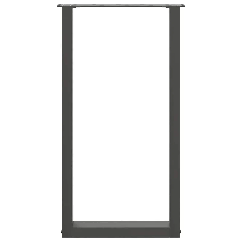 Lot de 2 pieds de table de bar en U 50 x 90 cm avec niveleurs réglables design moderne en acier anthracite 02_0057462