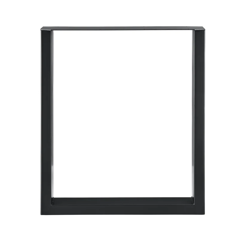 Lot de 2 pieds de table de meuble rectangulaire table à manger métal 60 x 72 cm noir 03_0003668
