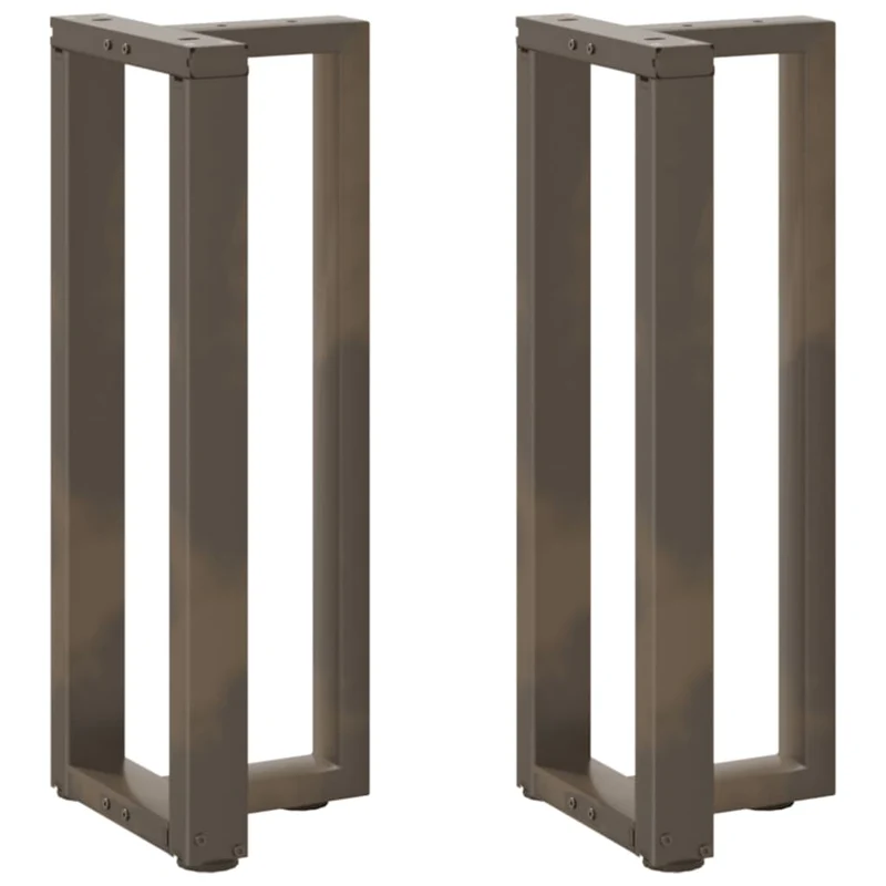 Lot de 2 pieds de table console en T réglables 25 x 28 x 73 cm design moderne en acier noir 02_0057312