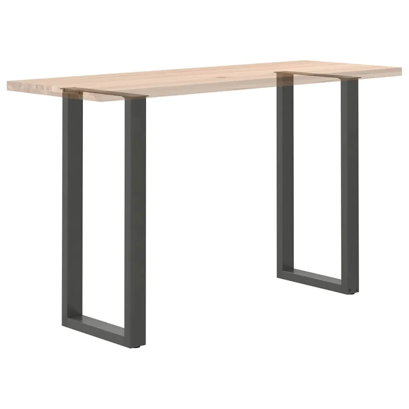 Lot de 2 pieds de table de bar en U réglables 40 x 100 cm design moderne en acier anthracite 02_0057470