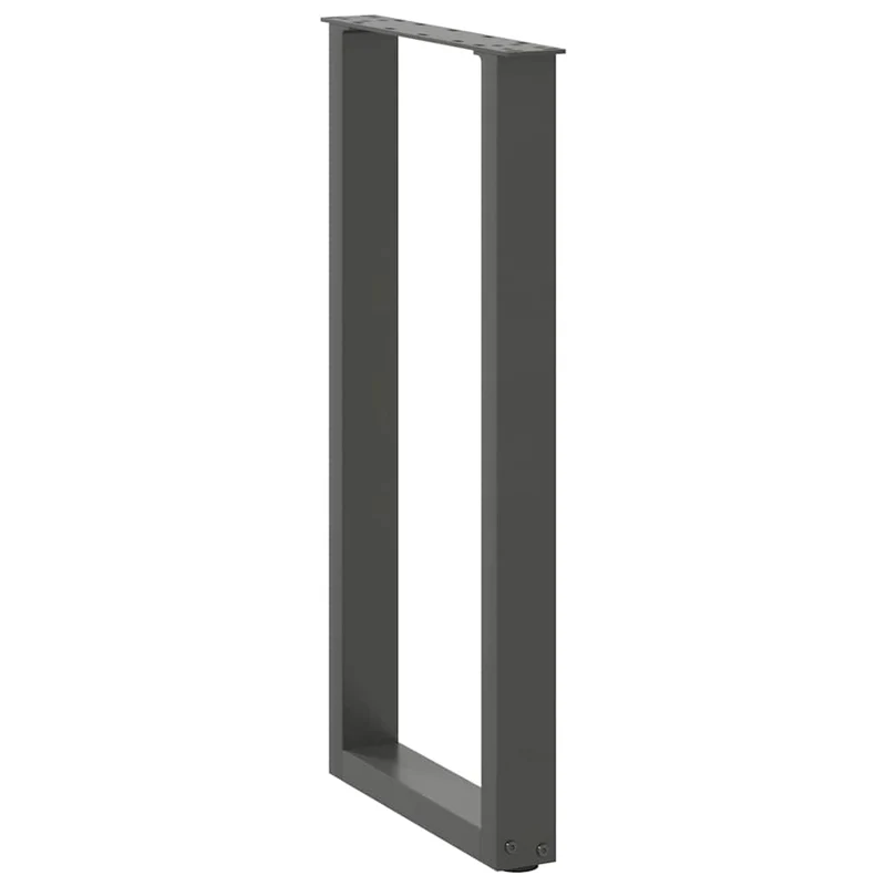 Lot de 2 pieds de table console en U 38 x 72-73 cm avec niveleurs réglables design moderne en acier anthracite 02_0057414