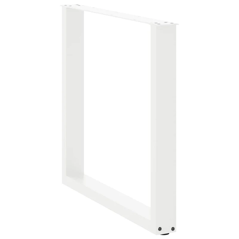 Lot de 2 pieds de table à manger en U 80 x 72 cm réglables design moderne en acier blanc 02_0057429