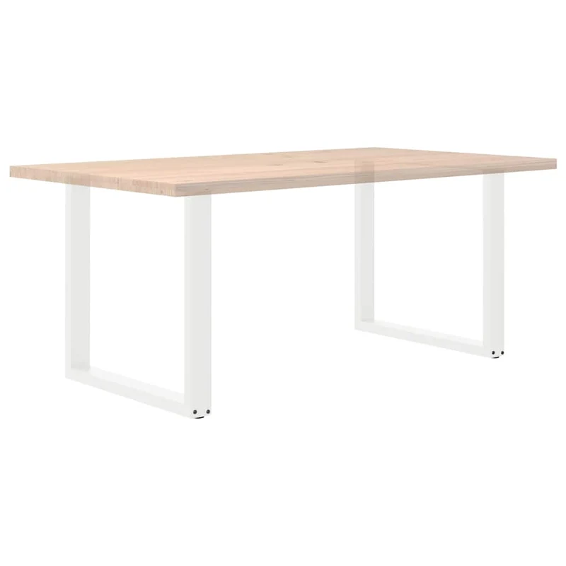 Lot de 2 pieds de table à manger en U 80 x 72 cm réglables design moderne en acier blanc 02_0057429