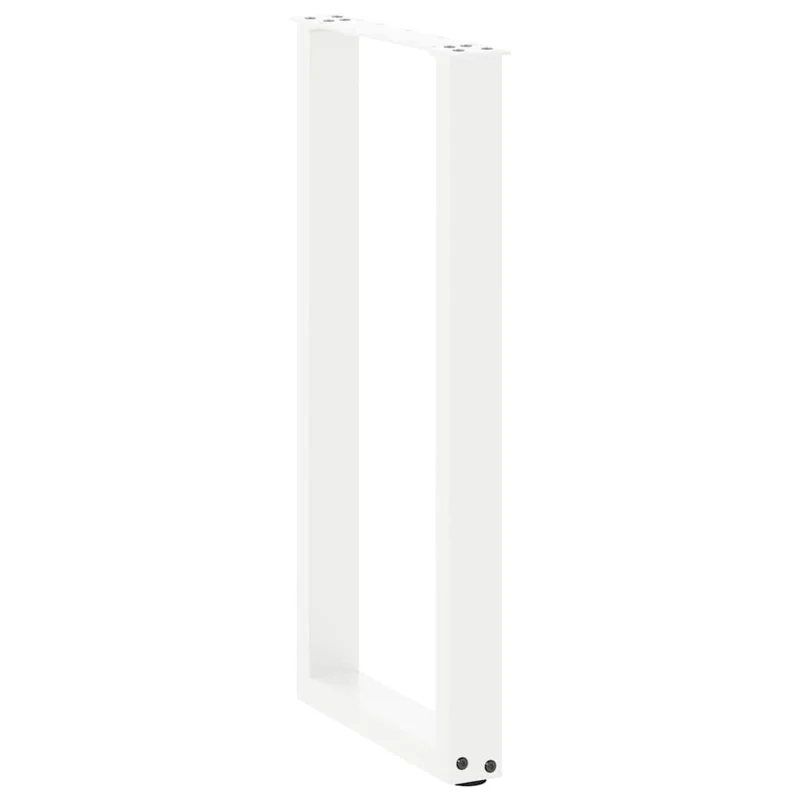 Lot de 2 pieds de table console en U 38 x 72 cm avec niveleurs réglables style moderne en acier blanc 02_0057413