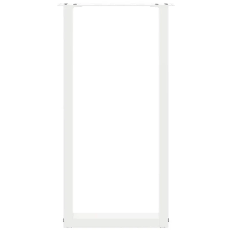 Lot de 2 pieds de table console en U 38 x 72 cm avec niveleurs réglables style moderne en acier blanc 02_0057413