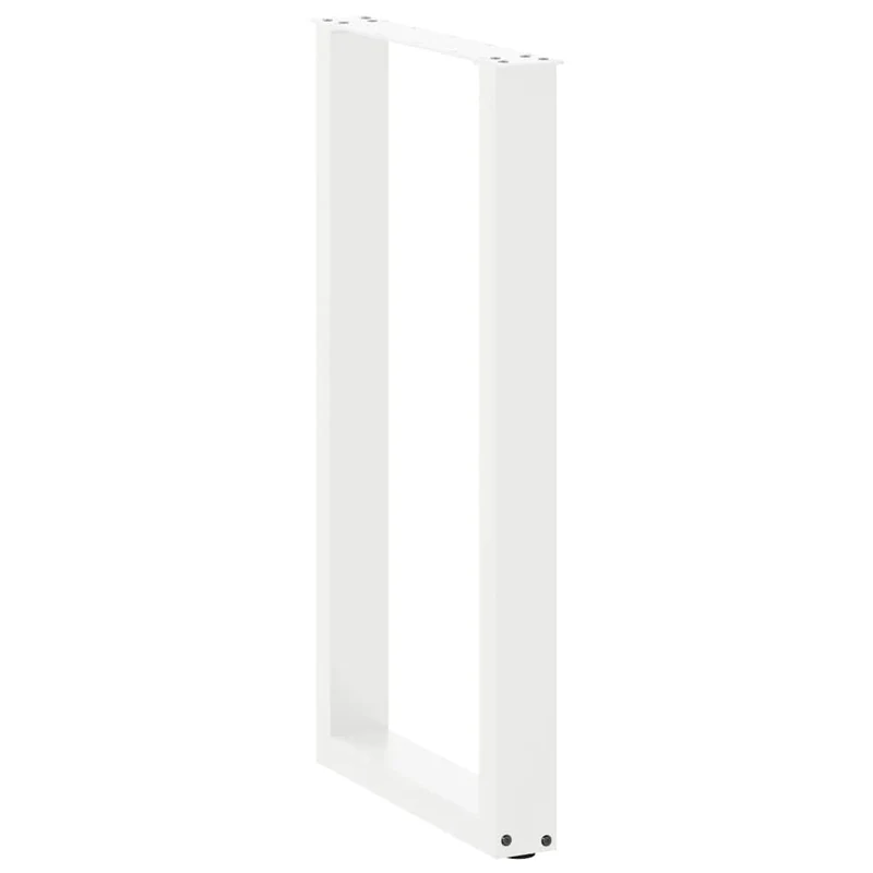 Lot de 2 pieds de table de bar en U réglables 40 x 90 x 91 cm design moderne en acier blanc 02_0057457
