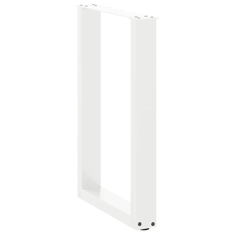 Lot de 2 pieds de table à manger en U 50 x 73 cm robustes modernes ajustables en acier blanc 02_0057417