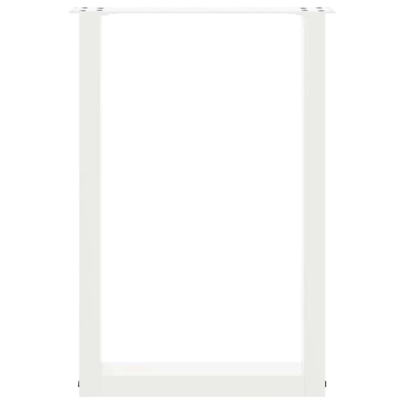Lot de 2 pieds de table à manger en U 50 x 73 cm robustes modernes ajustables en acier blanc 02_0057417