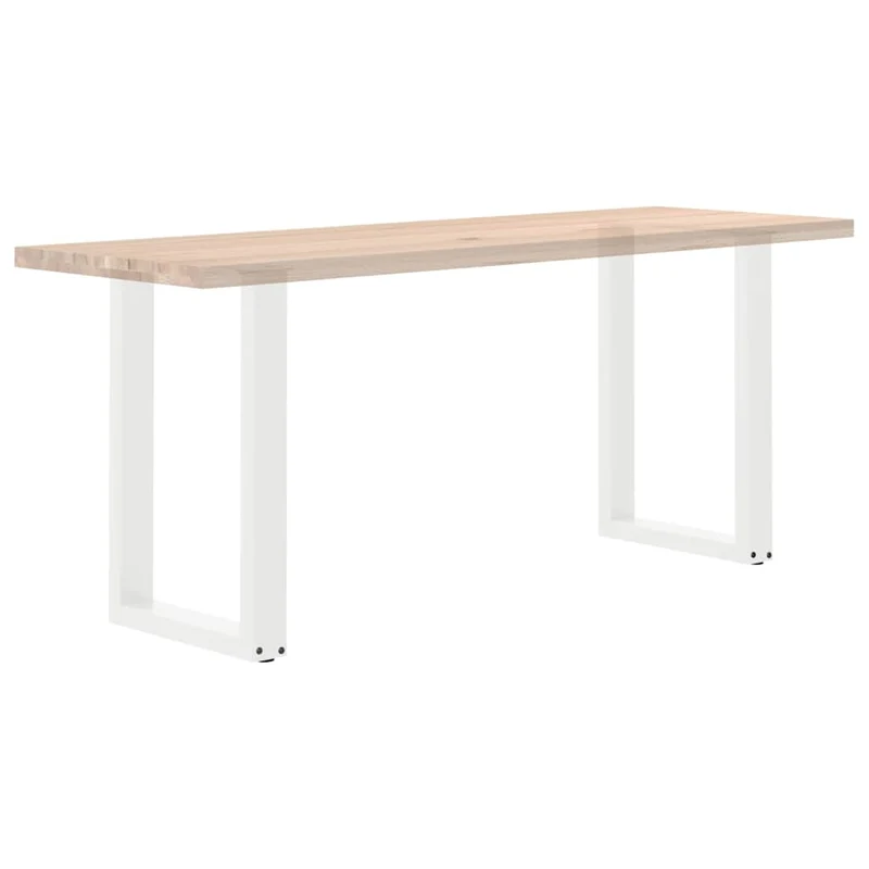 Lot de 2 pieds de table à manger en U 50 x 73 cm robustes modernes ajustables en acier blanc 02_0057417