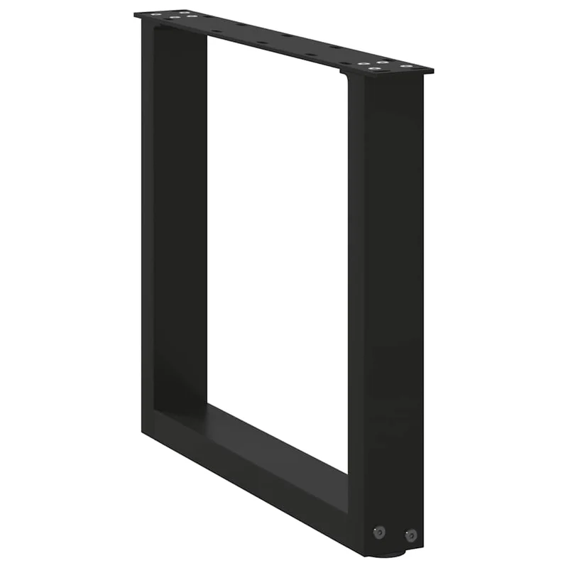 Lot de 2 pieds de table basse en U noirs 50 x 42-43 cm avec niveleurs réglables design moderne en acier noir 02_0057396