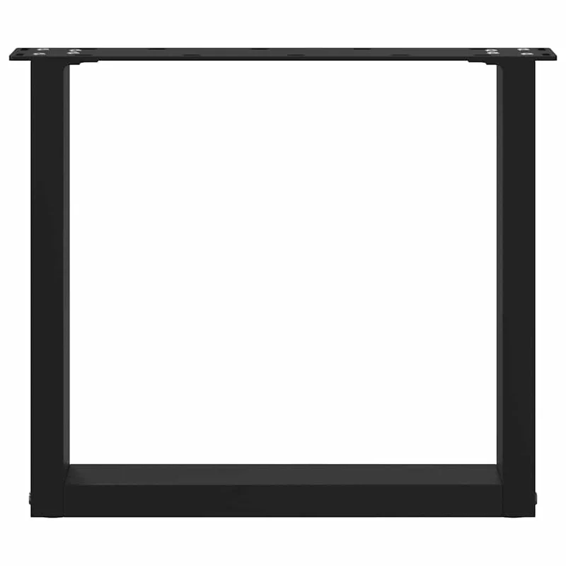 Lot de 2 pieds de table basse en U noirs 50 x 42-43 cm avec niveleurs réglables design moderne en acier noir 02_0057396