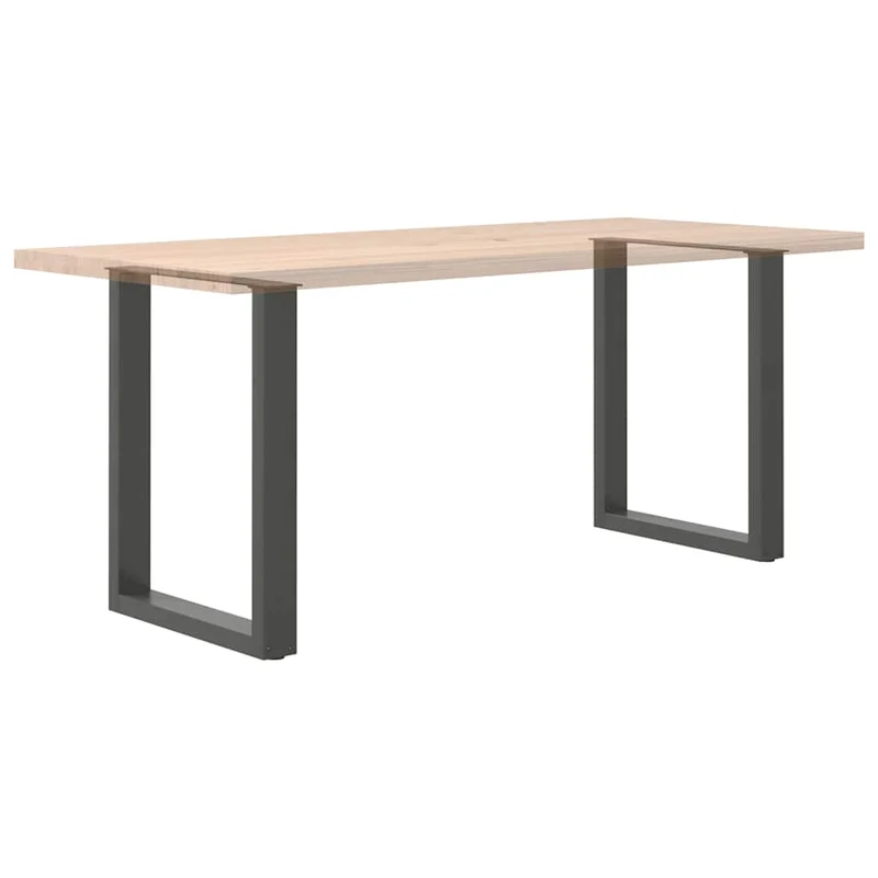 Lot de 2 pieds de table à manger en U 60 x 72 cm robuste design moderne avec niveleurs en acier anthracite 02_0057422