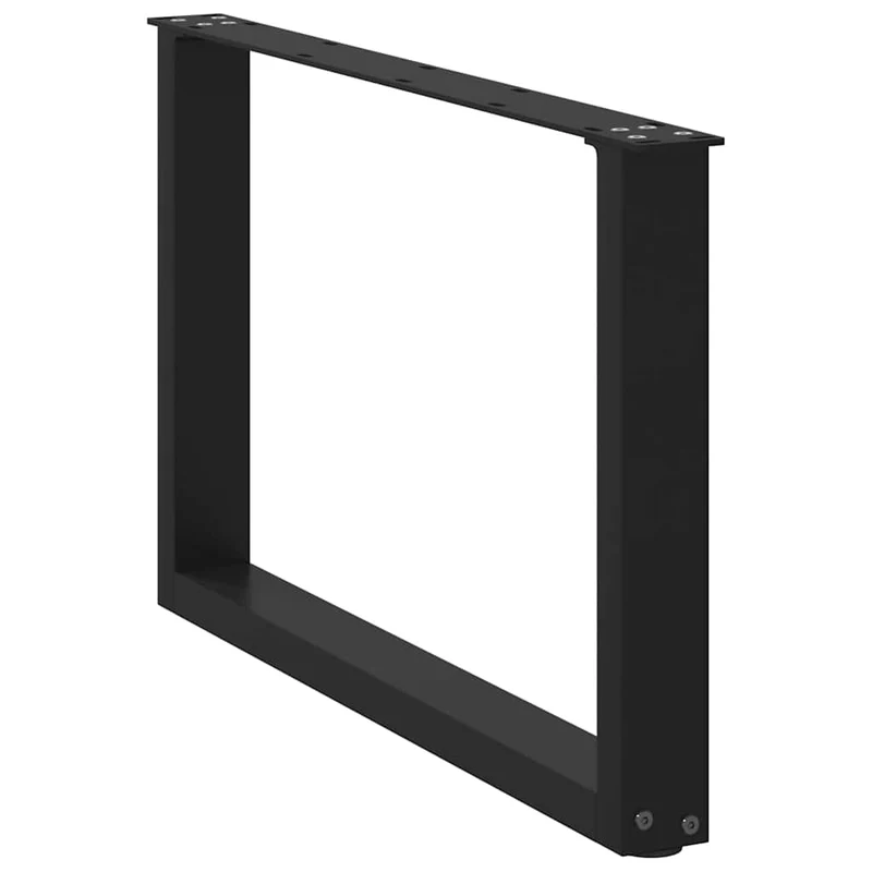 Lot de 2 pieds de table basse en U réglables 60 x 42-43 cm design moderne en acier noir 02_0057400