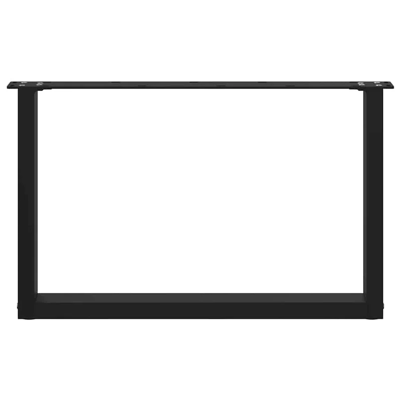 Lot de 2 pieds de table basse en U réglables 60 x 42-43 cm design moderne en acier noir 02_0057400