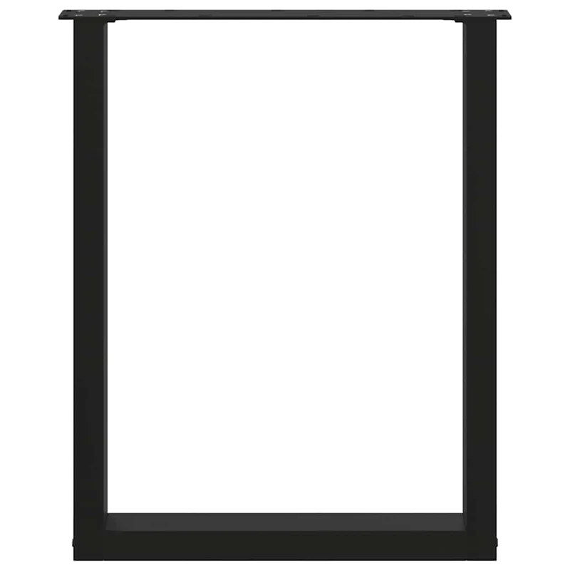 Lot de 2 pieds de table à manger en U 60 x 72 cm réglables design moderne bureau salle à manger en acier noir 02_0057420