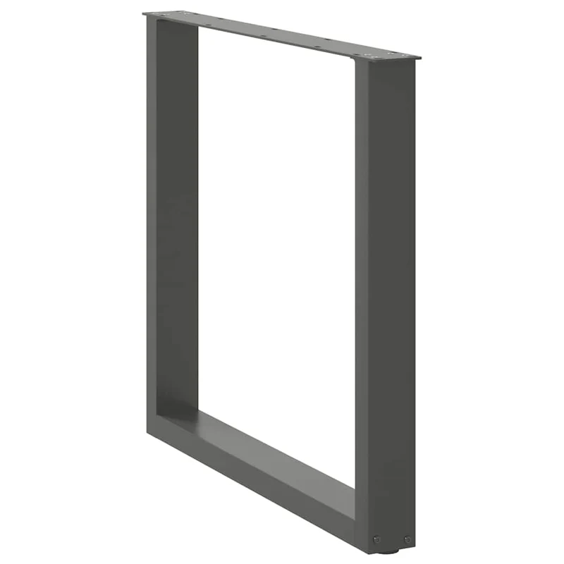 Lot de 2 pieds de table à manger en U 80 x 72-73 cm avec niveleurs réglables design moderne en acier anthracite 02_0057430