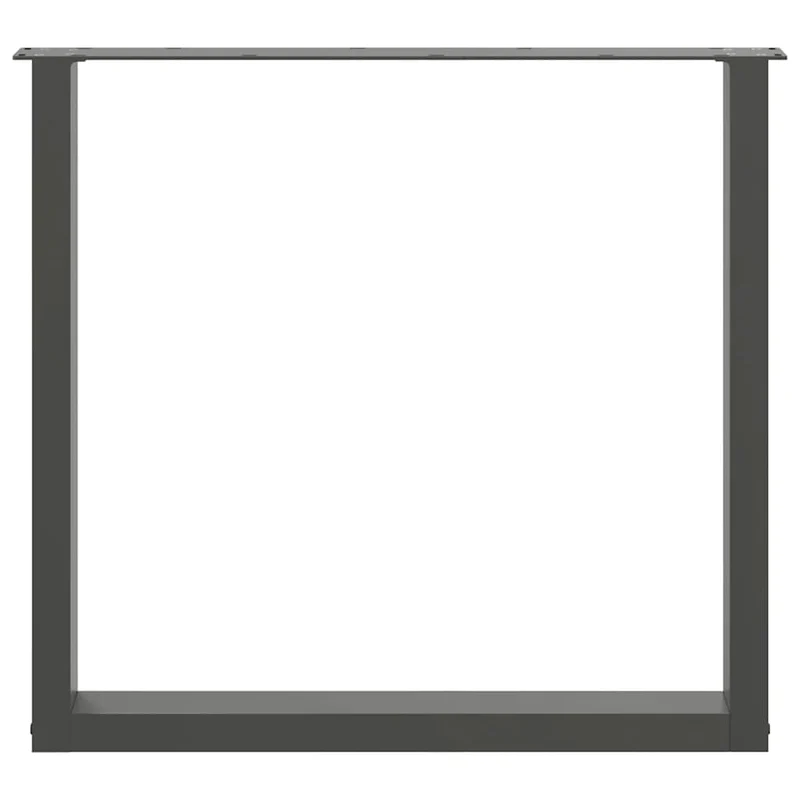 Lot de 2 pieds de table à manger en U 80 x 72-73 cm avec niveleurs réglables design moderne en acier anthracite 02_0057430