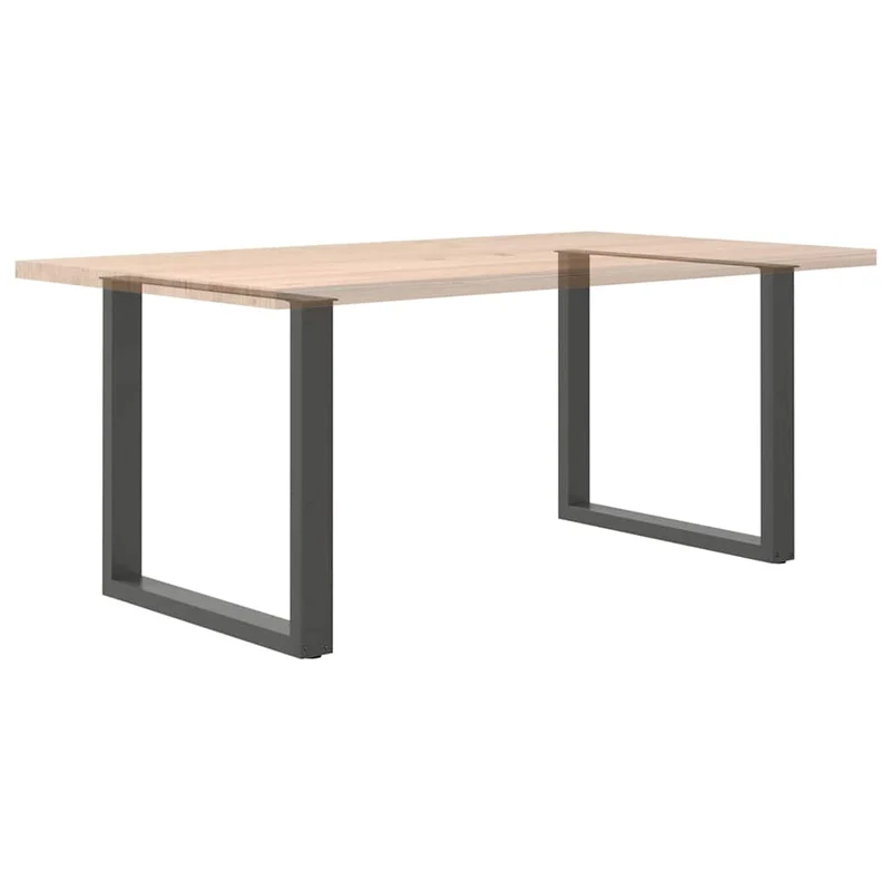 Lot de 2 pieds de table à manger en U 80 x 72-73 cm avec niveleurs réglables design moderne en acier anthracite 02_0057430