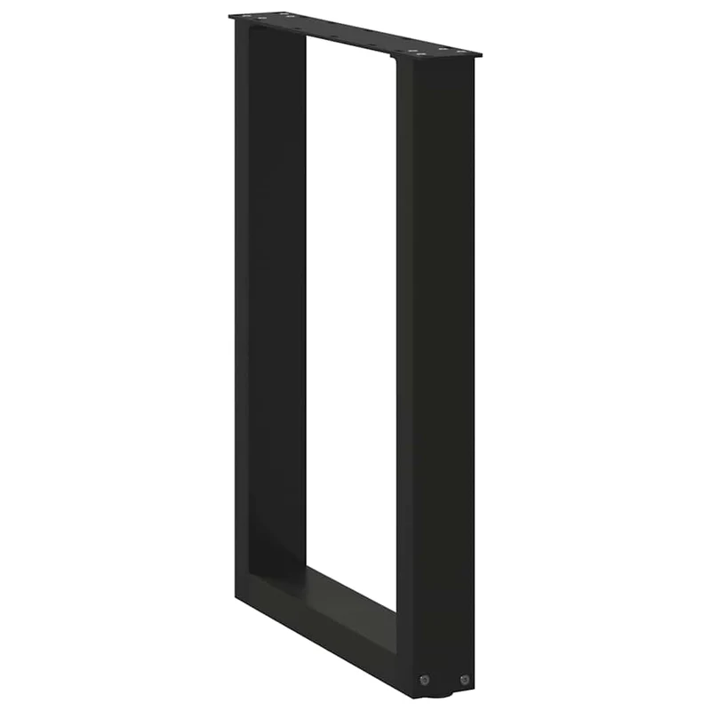 Lot de 2 pieds de table à manger en U 50 x 72-73 cm avec niveleurs style moderne en acier noir 02_0057416