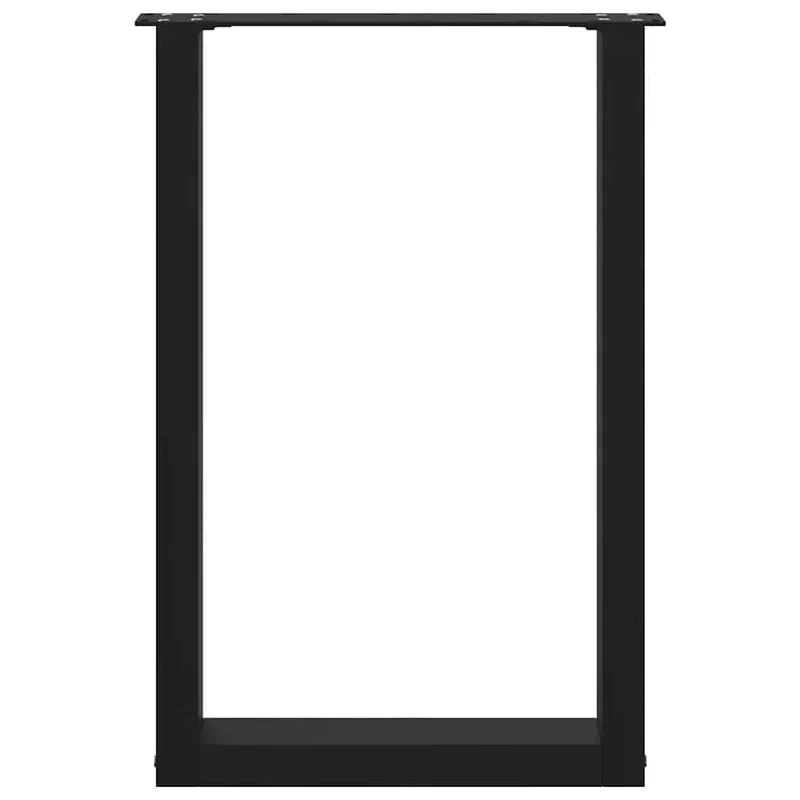 Lot de 2 pieds de table à manger en U 50 x 72-73 cm avec niveleurs style moderne en acier noir 02_0057416