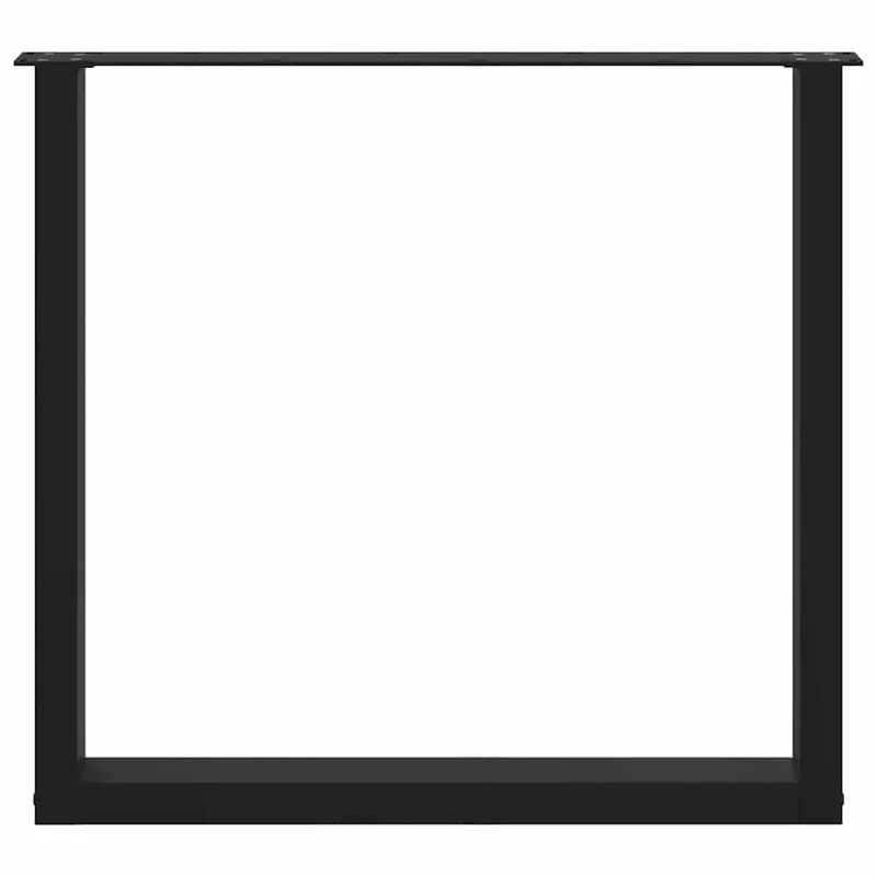 Lot de 2 pieds de table à manger en U réglables 90 x 72-73 cm style moderne en acier noir 02_0057432