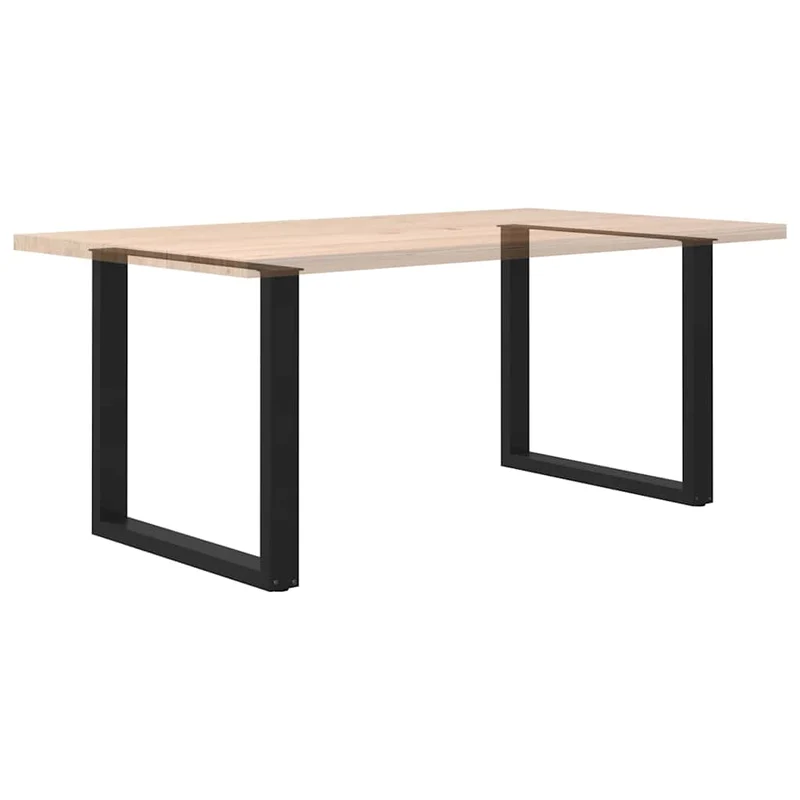 Lot de 2 pieds de table à manger en U réglables 90 x 72-73 cm style moderne en acier noir 02_0057432