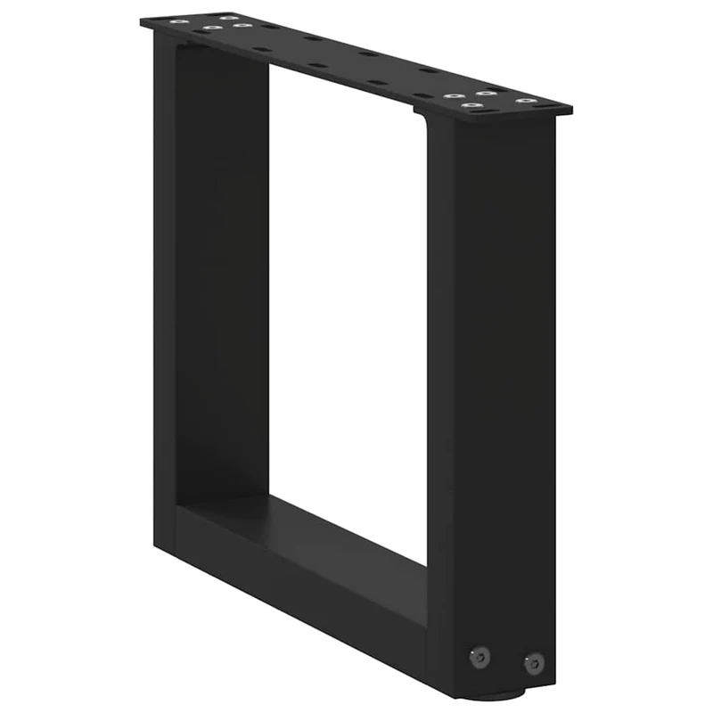 Lot de 2 pieds de table basse en U 30 x 30 cm structure robuste avec niveleurs réglables design moderne en acier noir 02_0057368