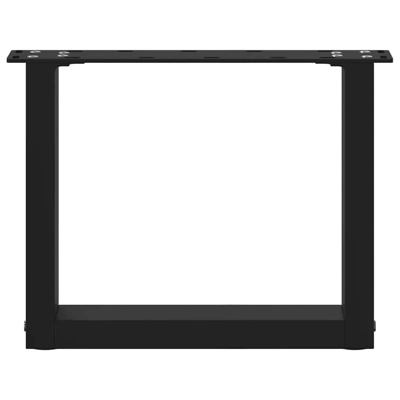 Lot de 2 pieds de table basse en U 30 x 30 cm structure robuste avec niveleurs réglables design moderne en acier noir 02_0057368